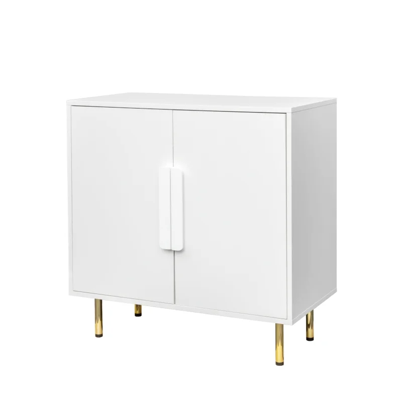 Sideboard Buffet Cabinet with Storage Modern Storage Cabinets with 2 Doors with Handle for Living Room Dining Room Entryway, White