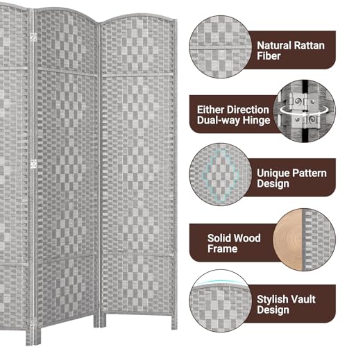 Room Divider, Room Dividers and Folding Privacy Screens, 16in Privacy Screen, 6 Panel Temporary Wall Partitions, 6ft Space Separation Panel Screen