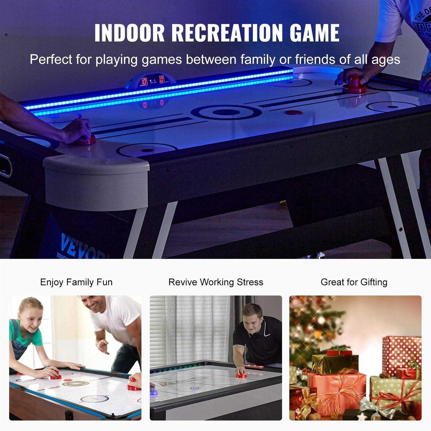 VEVOR Air-Powered Hockey Table, 72 Indoor Hockey Table for Kids and Adults - Sports Supplies Online Store