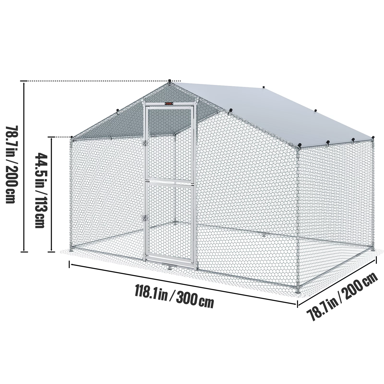 SKYSHALO Chicken Coop Large Metal Chicken Cage House Waterproof Run Large Metal Chicken Coop Outdoor Walk in Chicken Coop Cage Backyard Farm Use