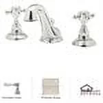 Rohl Italian Bath Viaggio Widespread Lavatory Faucet In Polished Nickel With Metal Levers Pop-Up And "C" Spout