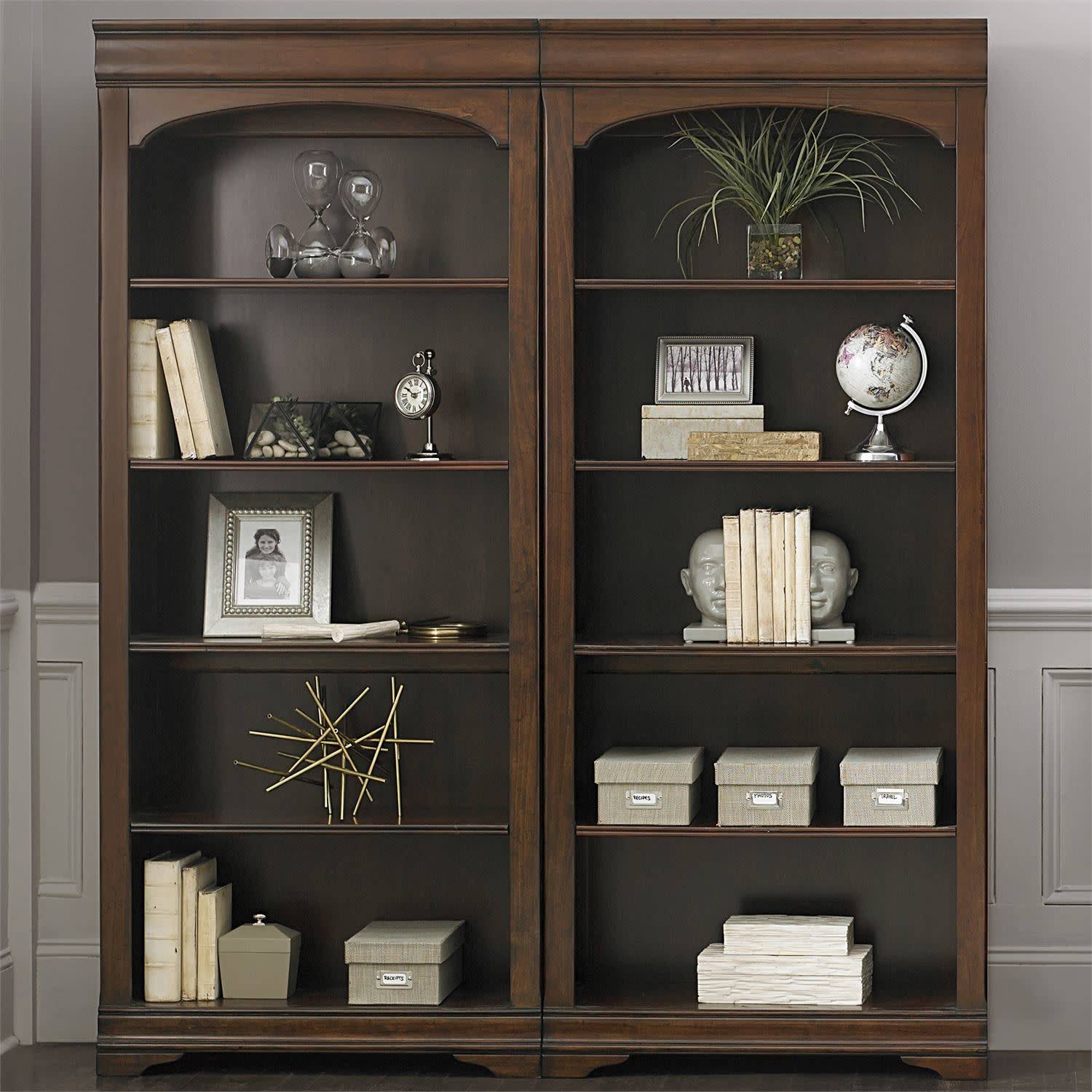 Liberty Furniture Chateau Valley Bunching Bookcase in Brown Cherry 901-HO201