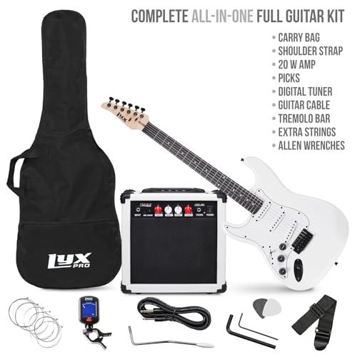 LyxPro Electric Guitar 39" inch Complete Beginner Starter kit Full Size with 20w Amp, Package Includes All Accessories, Digital Tuner, Strings, Picks