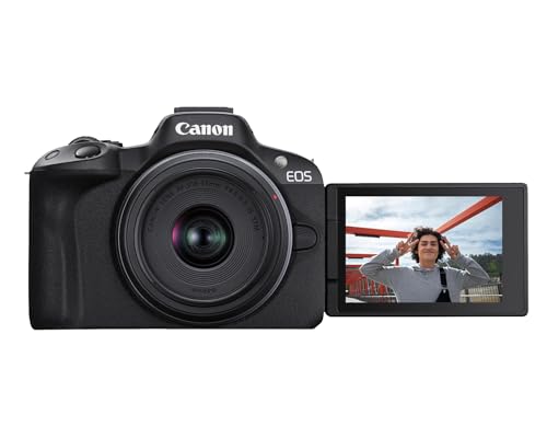 Canon EOS R50 Mirrorless Camera RF-S18-45mm F4.5-6.3 is STM Lens Kit, 24.2 Megapixel CMOS (APS-C) Sensor, 4K Video, Hybrid Camera, Photo and Video