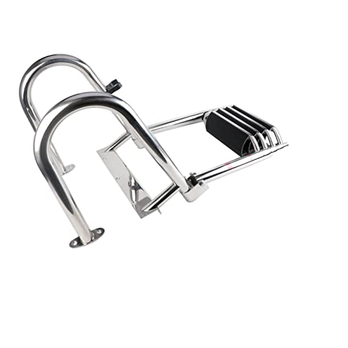 4 Steps Telescoping Boat Ladder Reinforce Dock Ladder Heavy Duty Swim Deck Ladder with Hand Railings and Extra Wide Steps