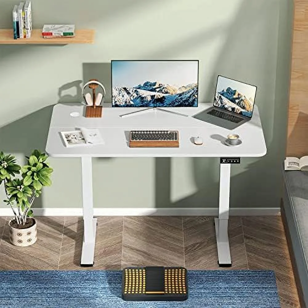 KHBIULIFE Standing Desk Electric Adjustable Desk Large 55 x 24 Sit Stand Up Desk Home Office Computer Desk Memory Preset with T-Shaped Metal Bracket
