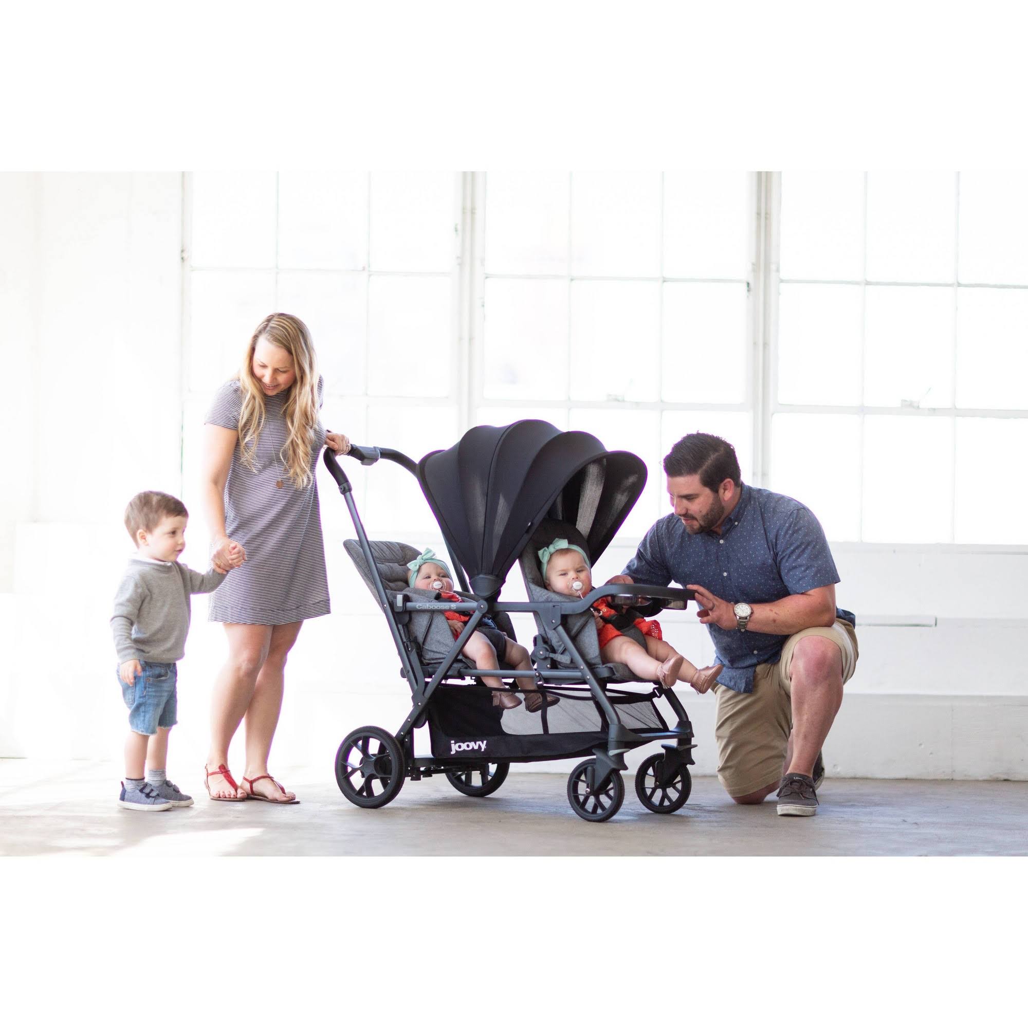Joovy Caboose S Too Sit Stand Double Stroller - Black Melange