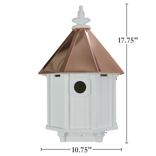 Bluebird Songbird Duplex Bird House with Copper Roof, Made in The USA (H8C) (4" x 4" Mount)