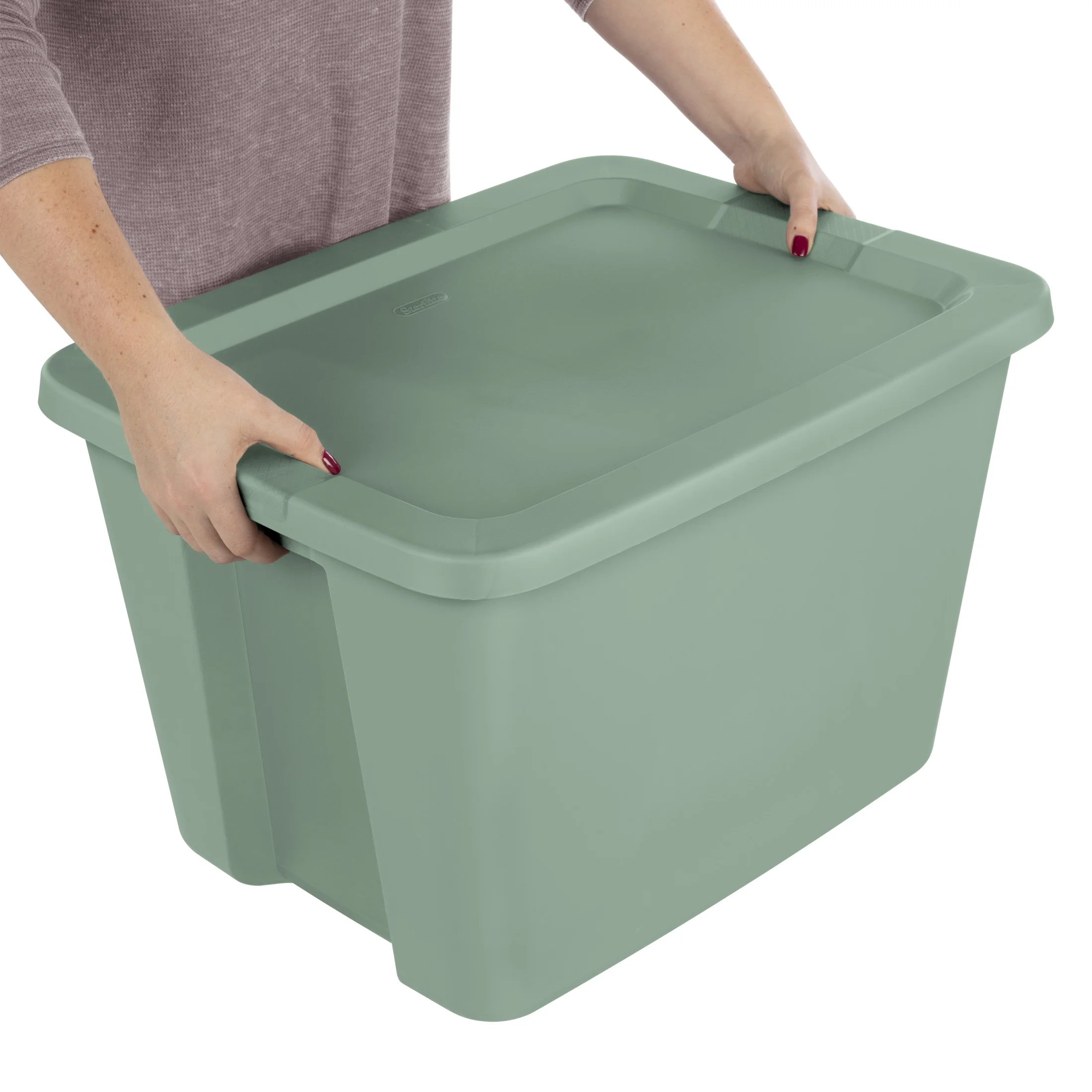 Sterilite 18 Gallon Tote Box Plastic, Gray, Set of 8