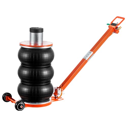 VEVOR Air Jack, 5 Ton/11000 lbs Triple Bag Air Jack, 4-10 S Lifting Pneumatic Jack with Heightened Column Lift up to 21.5"& Adjustable Handle