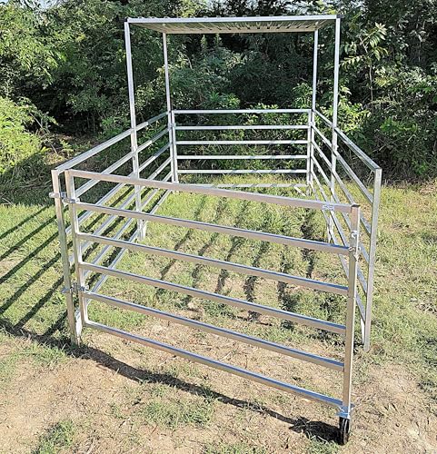 Aluminum 5 FT X 10 FT STALL KIT with Shade Canopy Sheep & Goat Panel Pen System