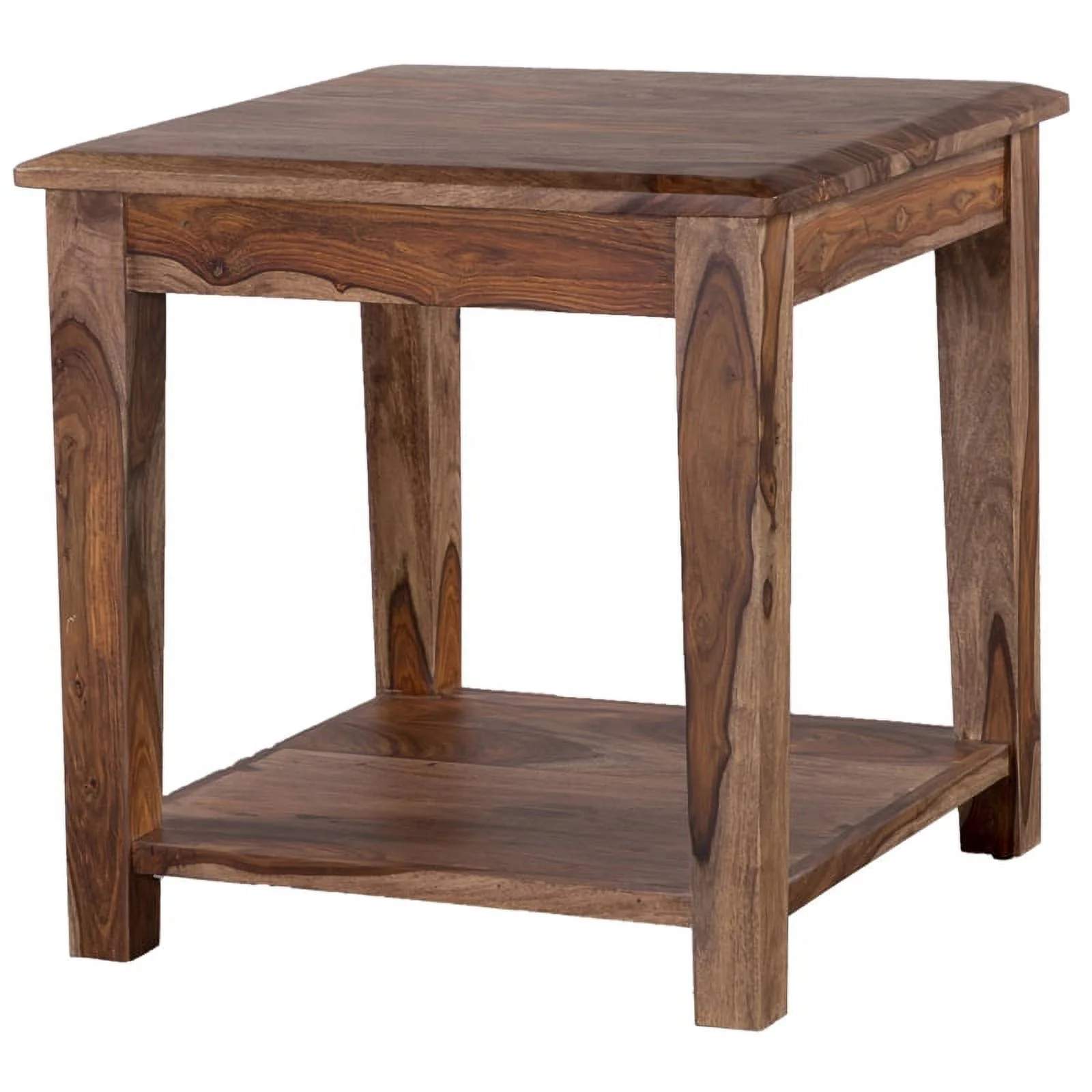 Hawthorne Collections Sonora Solid Sheesham Wood End Table - Brown