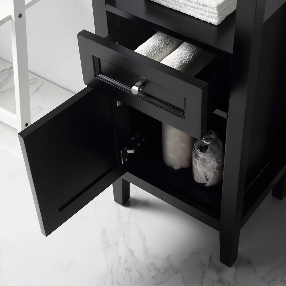 Ove Decors High End 18 in W x 14 in D Bathroom Linen Cabinet, Espresso