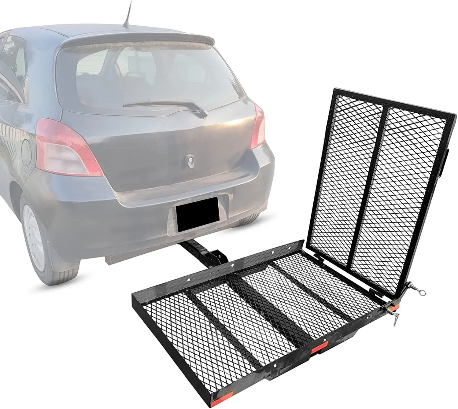 KOJEM Hitch Cargo Carrier Rack Folding Ramp Hitch Mounted 500LBS Weight Capacity