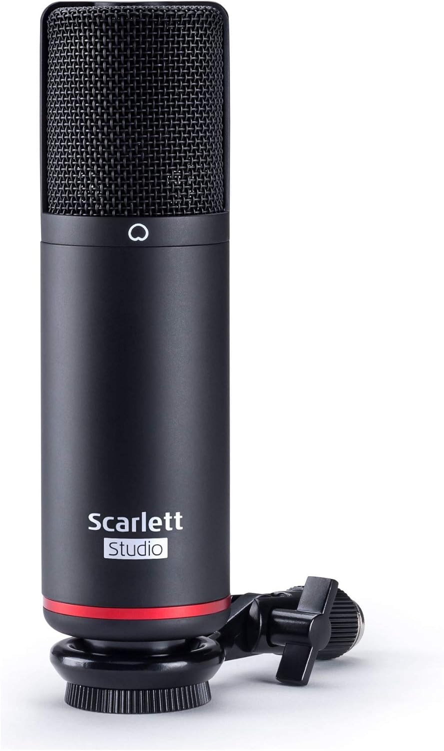 Focusrite Scarlett 2i2 Studio 3rd Gen USB Audio Interface Bundle with Pro Tools First, Microphone, Headphones, XLR Cable, Knox Studio Stand