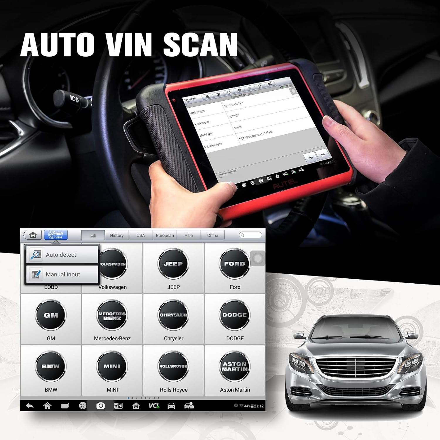 Autel Scanner MK906BT Automotive Scan Tool - 2022 Newest Scanner Same as MaxiSys MS906BT/MS908/MK908, All System Diagnostic, ECU Coding