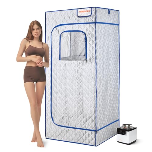 Portable Full Size Steam Sauna, Lightweight Steam Saunas for Home Spa, FCC Certified 2.6L & 1000W Steam Generator, 90 Minute Timer