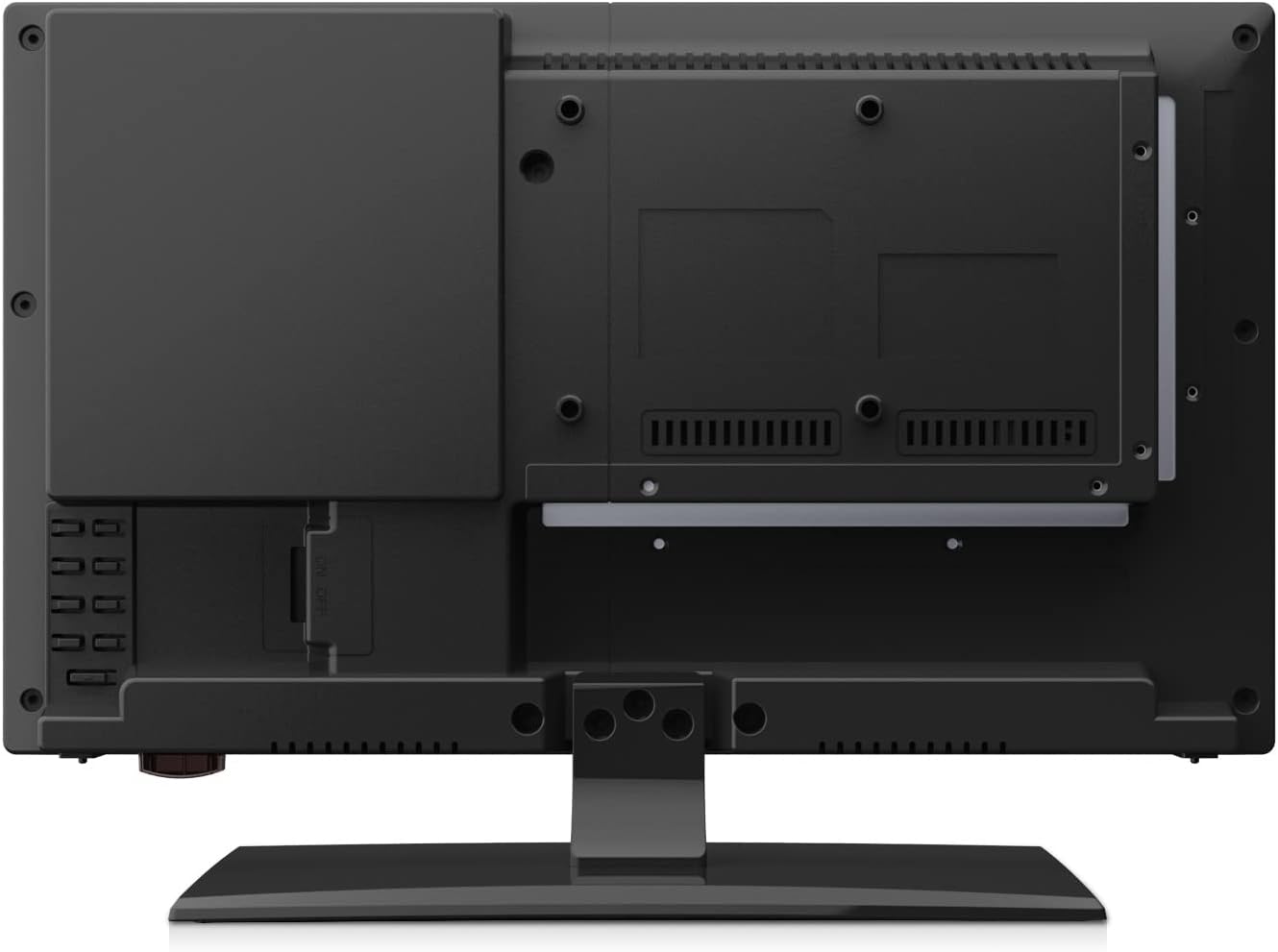 SYLVOX 24'' TV 12/24 Volt TV 1080P FHD RV TV, with Digital Video Disc Player FM Radio Base and Digital Noise Reduction
