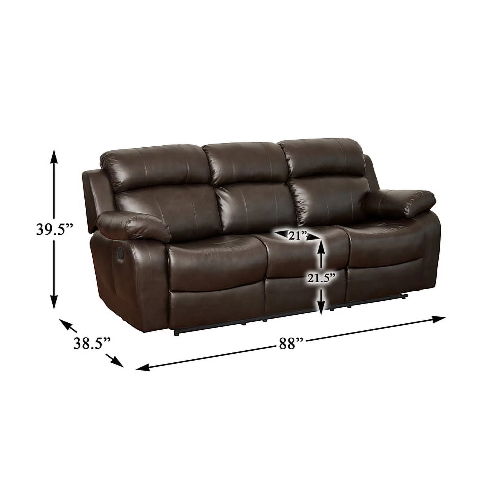 Lexicon Marille Double Reclining Sofa with Center Drop-Down Cup Holders in Brown