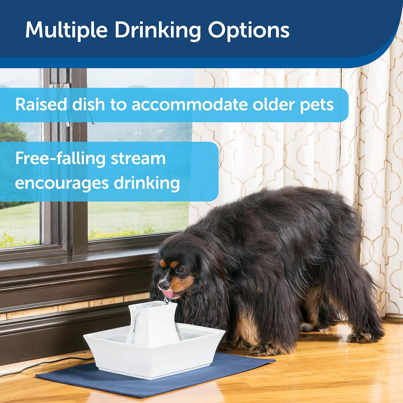 PetSafe Drinkwell Pagoda Ceramic Dog and Cat Water Fountain White 70 oz