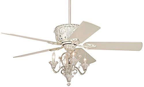 52x22 Casa DeVille White Ceiling Fan with Pull Chain LED Kit