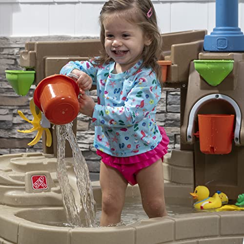 Step 2 Pump & Splash Discovery Pond Water Table, Kids Water Sensory Activity Pool, Summer Outdoor Toys, 10 Piece Toy Accessories