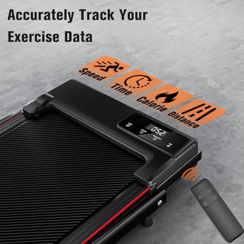 7.8MPH Incline Treadmill for Home, Walking Pad with Handle Bar, Under Desk Compact Treadmill with 350 Lbs Capacity, LED Display & APP, Remote Control