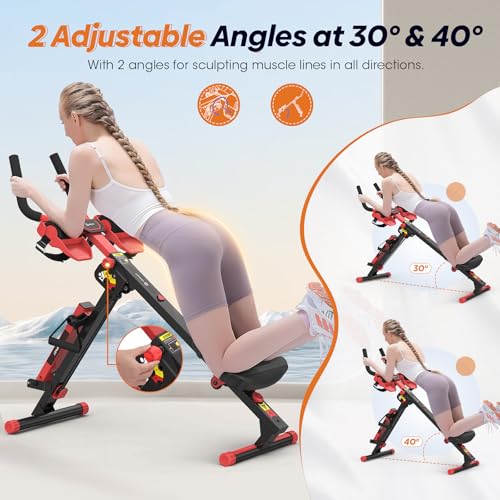 Rowing Machine, 4 in 1 Rowing and Ab Machine with 2 Levels of Workout Resistance