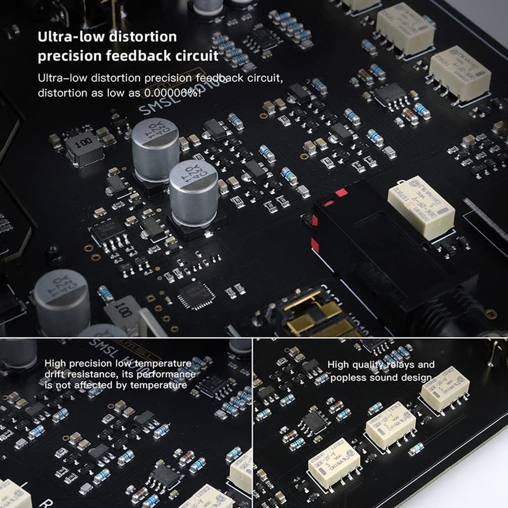 SMSL HO100 Balanced Headphone Amplifier 3000mW×3000mW RCA/XLR Input 6.35mm/4.4mm Balanced Headphone Output HiFi Home Audio Headphone Amp with Gain