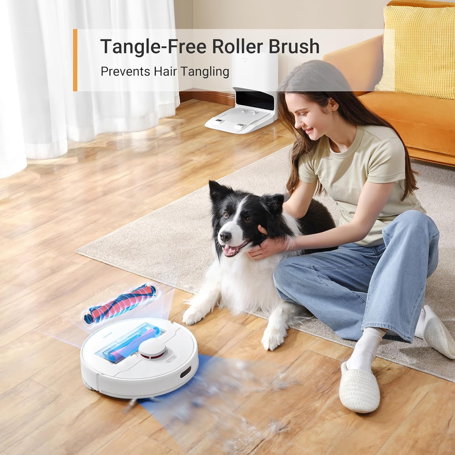 dreame D10 Plus Robot Vacuum and Mop with Self-Emptying Base for 45 Days of Cleaning