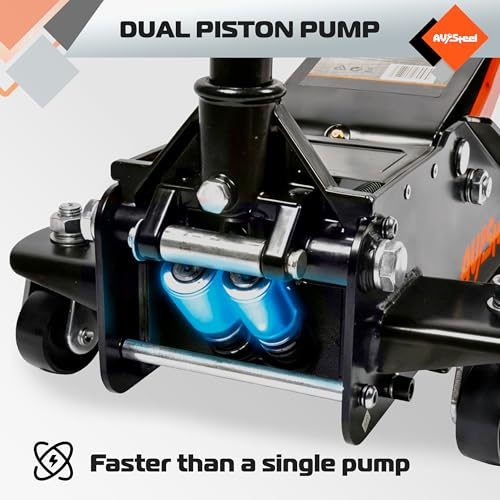 Low Profile Floor Jack 3 Ton (6600 lbs), Heavy Duty Hydraulic Jack for Car, Heavy-Duty Floor Jack with Dual Pistons Quick Lift Pump