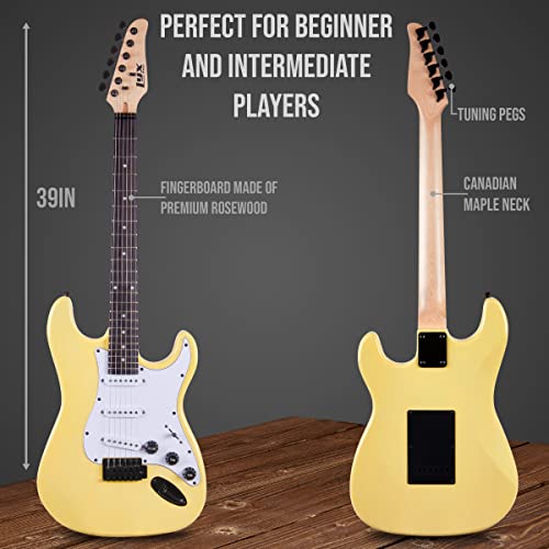LyxPro Electric Guitar 39" inch Complete Beginner Starter kit Full Size with 20w Amp, Package Includes All Accessories, Digital Tuner, Strings, Picks