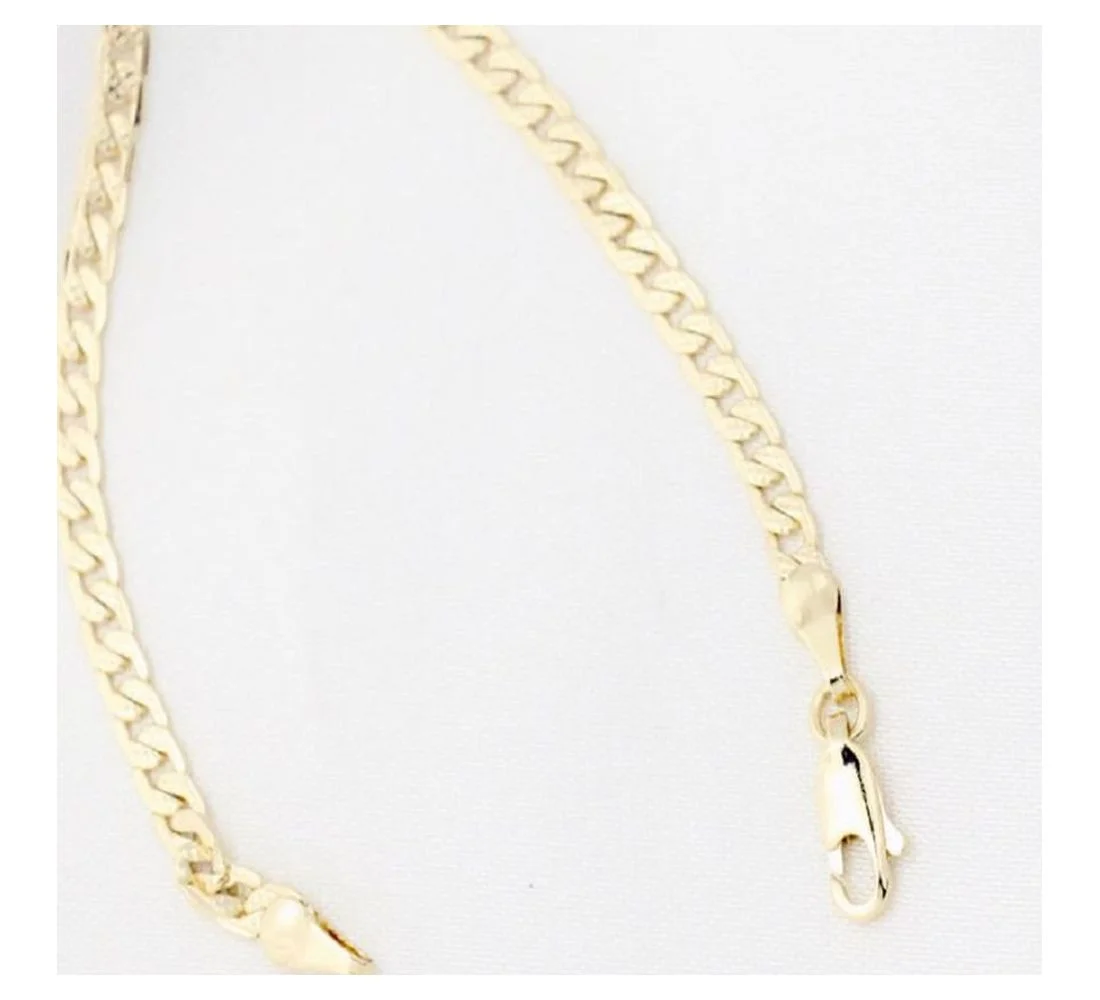 14K Bonded Gold Cuban Chain with Rose Cross Charm, Best Unisex Christmas Gift for Women, Men, Girlfriend, Boyfriend, Her, Bestfriend