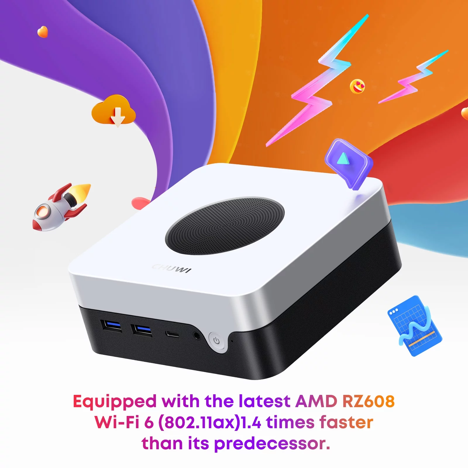 CHUWI LarkBox X Mini PC,512GB SSD 12GB RMA,Intel 12th Gen N100(up to 3.40Ghz),Windows 11 Mini Gaming/Bussiness Desktop Computers,WIFI 6