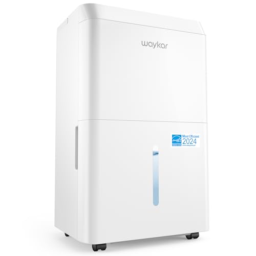 Waykar 80 Pint Energy Star Dehumidifier for Home, Basement, Large Rooms up to 5,000 Sq. Ft. - Auto Defrost, Ultra Quiet(40 dB), Auto Comfort Mode