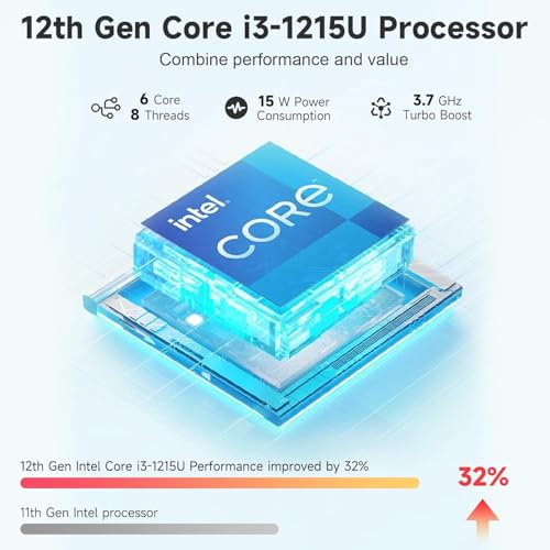 NIMO 15.6" IPS FHD-Business-Laptop, Intel 6 Core i3-1215U 8GB RAM 256GB SSD (Beat i5-1135G7