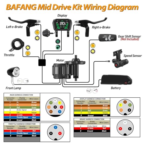Bafang Electric Bike Conversion Kit Mid Motor BBS-HD 48 V 1000 W Motor Accessories Display Optional Kit Downtube Battery