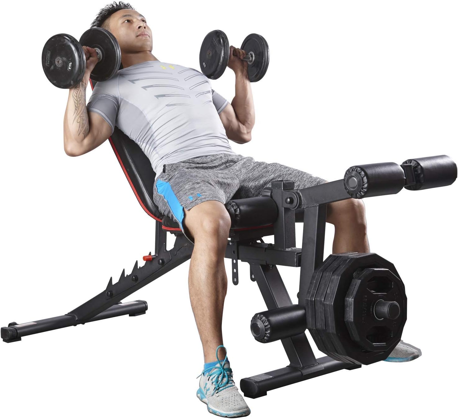 HARISON Adjustable Weight Bench with Leg Extension and Preacher Pad
