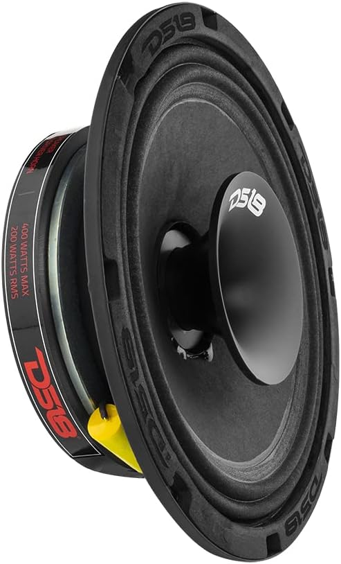 DS18 PRO-HY8MSL 8" Shallow Hybrid Mid-Range Car Audio Loudspeaker with Built-in Driver with Built-in Driver and Grill Included 400W Max 200W RMS 8