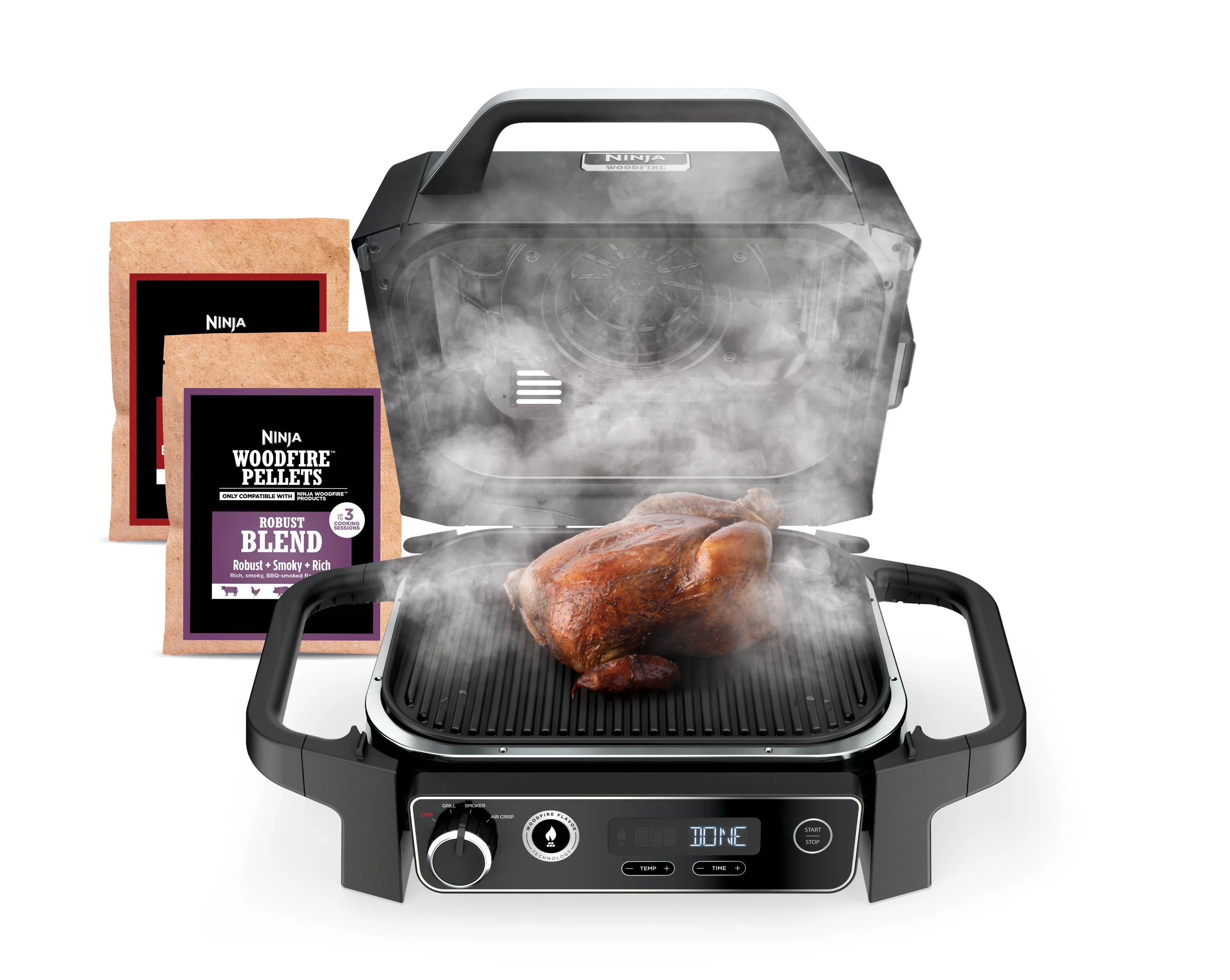 Ninja Woodfire 3-in-1 Outdoor Grill, Master Grill, BBQ Smoker, & Outdoor Air Fryer with Woodfire Technology, OG700