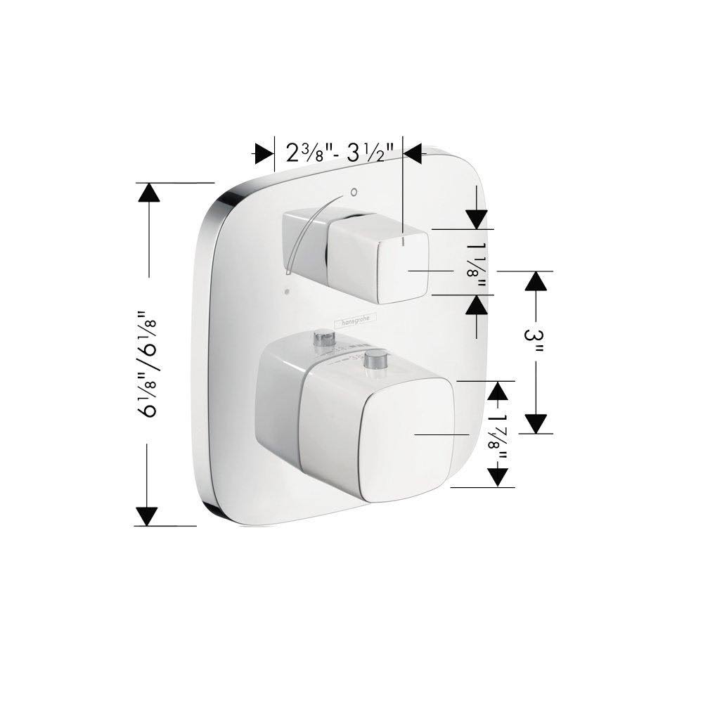 Hansgrohe 15775401 Puravida Thermostatic Trim with Volume Control - White/Chrome