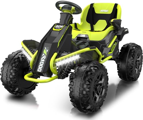 ANPABO 24V 4x4 Ride On Toy for Big Kids, 4x200W Motors, 5MPH, Kids Car w/Parent Remote, Wide Adjustable Seat, Headlights, Metal Frame
