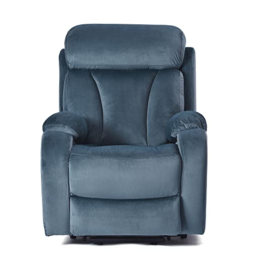 Small Power Lift Recliner for Elderly, Lift Chair Recliners, Electric Recliner Chairs for Seniors, Remote Control, Adjustable, Side Pocket (Navy Blue)