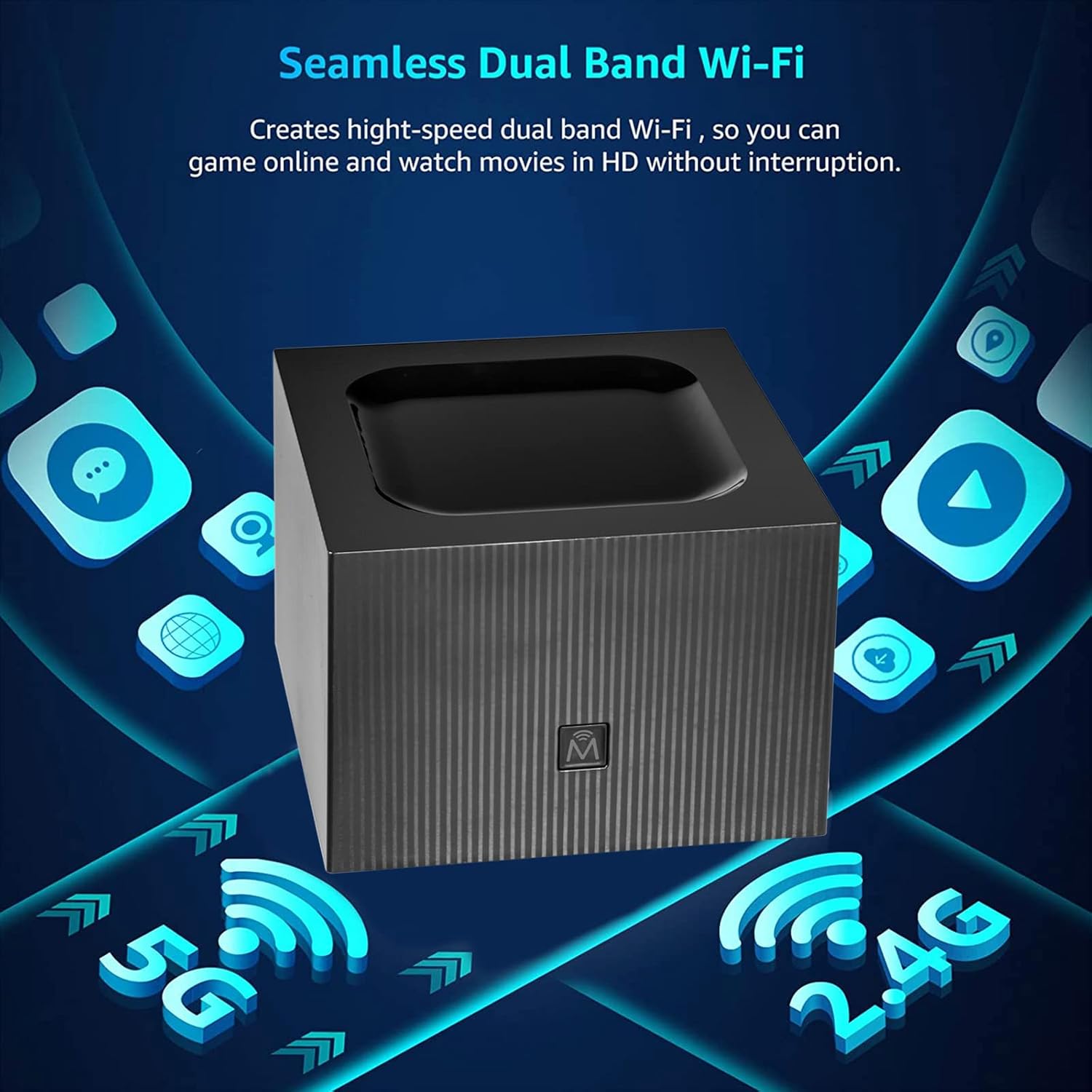 Whole Home WiFi System- Dual Band Mesh WiFi 5 System, Replaces WiFi Router & Extender, AC1200 High Speed Seamless Roaming WiFi Network