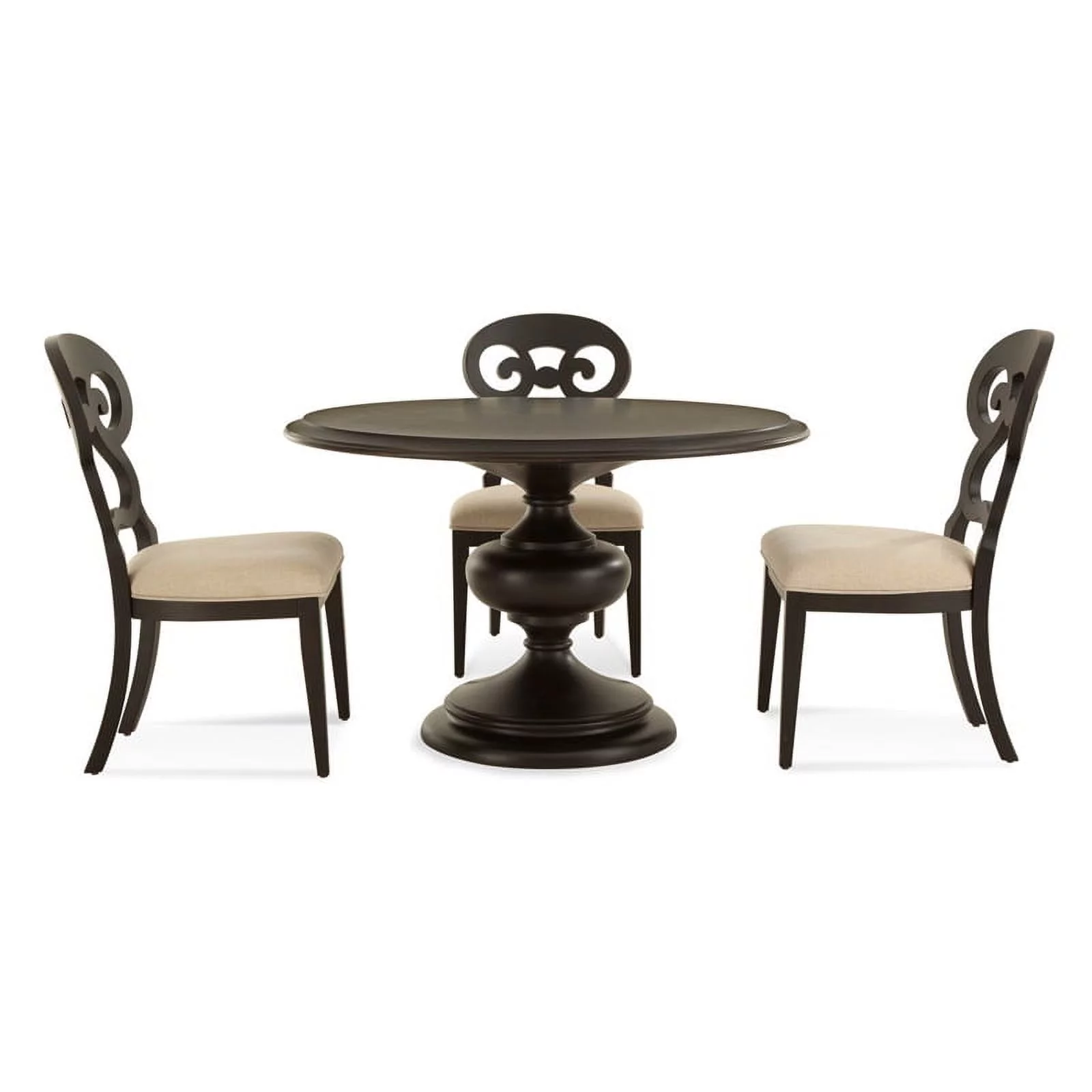 Home Square 5-Piece Set with Dining Table and 4 Dining Side Chairs in Espresso