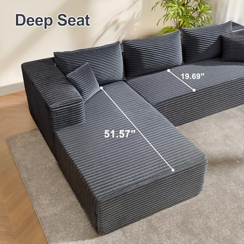 104" Sectional Couches for Living Room, Modular Sectional Sofa with Deep Seat, L-Shape Couch with Chaise, Cloud Couch for Living Room Bedroom