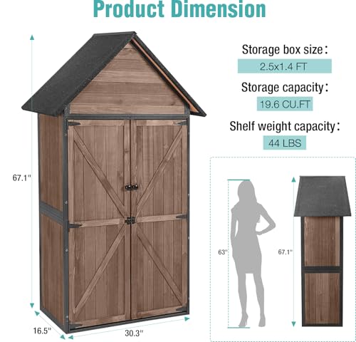 Sheds Outdoor Storage,Garden Shed with Metal Frame Structure and Adjustable Shelves