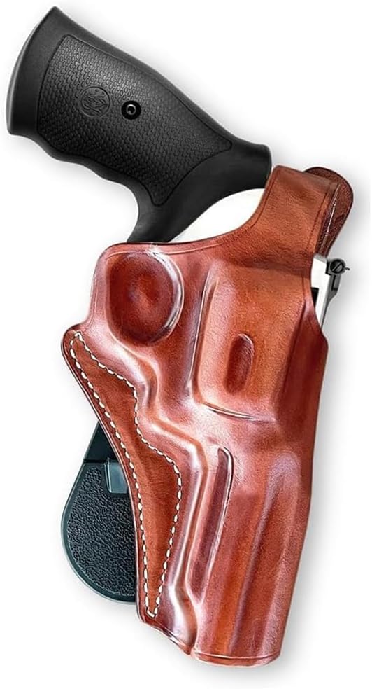 Premium Leather OWB Paddle Holster with Thumb Break Fits, Smith Wesson N-Frame Model 629/29 Classic Full Underlug Barrel 44 Magnum 5''BBL