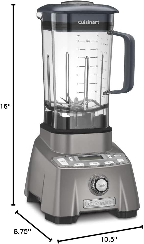 Cuisinart Blender for-Shakes, Smoothies & More, 3.5 Peak Hurricane Pro Blender, Gunmetal, CBT-2000