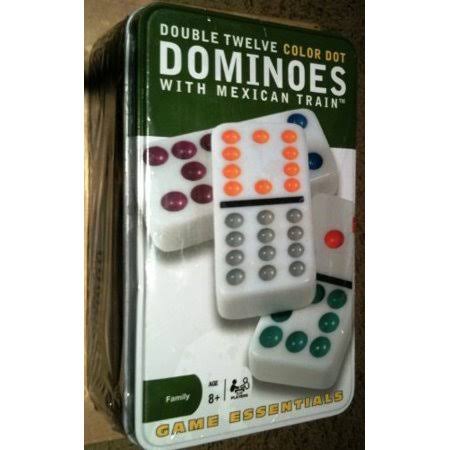 Game Double Twelve Color Dot Dominoes with Mexican Train